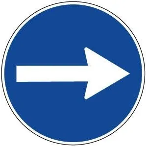 SELF-ADHESIVE SIGN CM.20 'DIREZIONE OBBLIGATORIA'