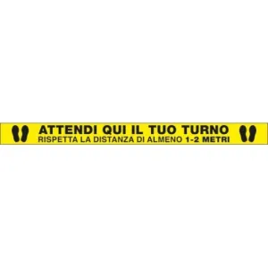 SELF-ADHESIVE LABEL CM.100X8 ('ATTENDI QUI IL TUO TURNO')