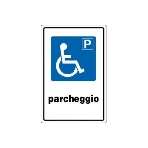 ALUMINIUM SIGN CM 30X20 'PARCHEGGIO DISABILI'