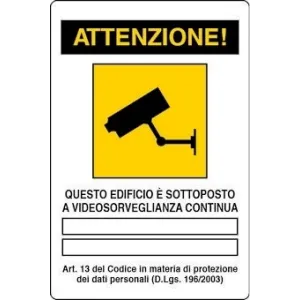 ALUMINIUM SIGN CM 30X20 'QUESTO EDIFICIO E' SOTTOP.....'
