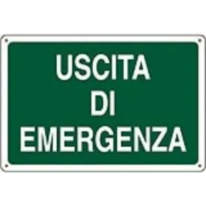 ALUMINIUM SIGN CM 50X35 'USCITA DI EMERGENZA'