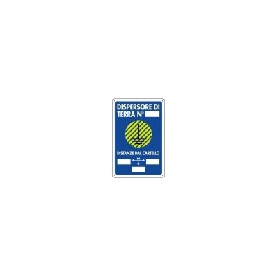 CARTELLO ALLUMINIO CM 18X12 DISPERSORE DI TERRA