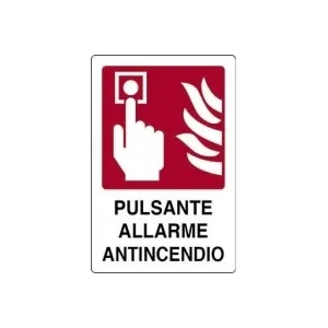 ALUMINIUM SIGN 200X300 2400010 'PULSANTE DI EMERGENZA'