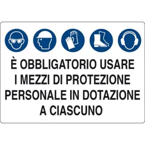 ALUMINIUM SIGN CM 50X35 5 MANDATORY SYMBOLS