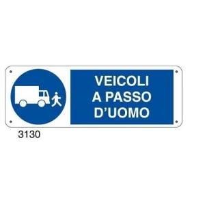 ALUMINIUM SIGN 700X500 'VEICOLI A PASSO D'UOMO'