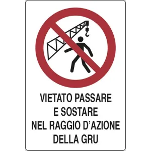 ALUMINIUM SIGN CM 30X20 'VIETATO PASSARE E SOSTARE...'