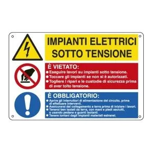 ALUMINIUM SIGN CM 30X20 'IMPIANTI ELETTRICI'
