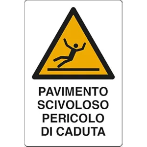 ALUMINIUM SIGN CM 30x20 'PAVIMENTO SCIVOLOSO'