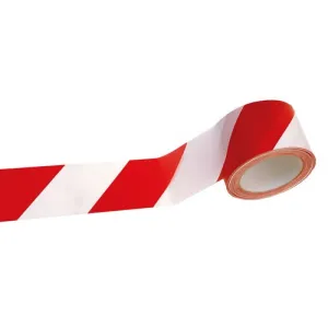 WARNING TAPE WHITE/RED 200 M H mm.50