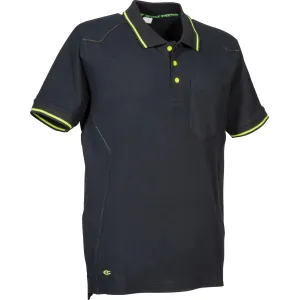 COFRA TUDELA WORK POLO SHIRT BLACK/BLACK/YELLOW COTTON