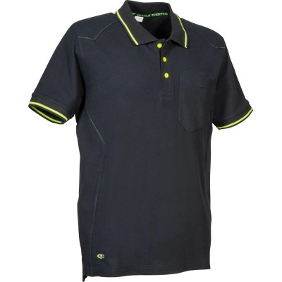 POLO COFRA TUDELA NERO/NERO/GIALLO COTONE