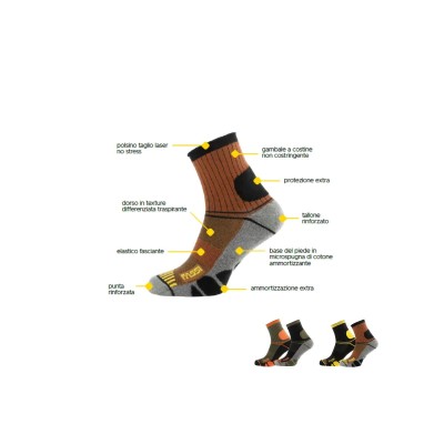 CALZA FASSI 2 PAIA QUARTER MEZZA SPUGNA MIDI WALK TG 43/46