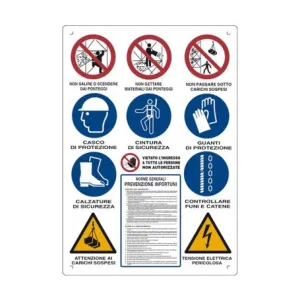 CORRUGATED PLASTIC SIGN CM 80X60 11 SYMBOLS