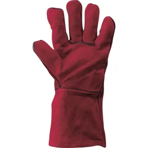 SPLIT LEATHER WELDING GLOVES RED 45 TOP LINED CAT. 2 SIZE 10