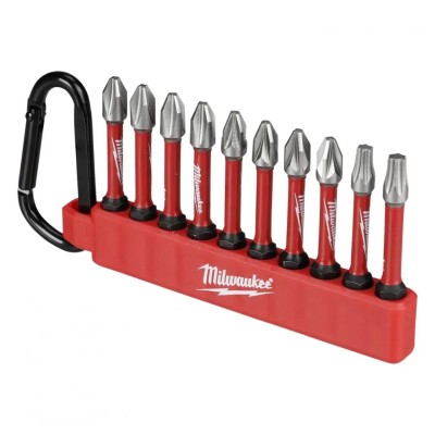 SET BIT MILWAUKEE PORTATILE CON MOSCHETTONE SHOCKWAVE 10PZ