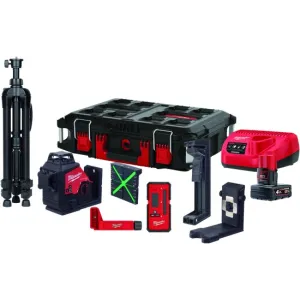 MILW. 12V KIT GREEN LASER 3-LINE 360° + ACCESSORIES