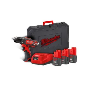 MILWAUKEE BDD 12V DRILL DRIVER 3 BATTERIES 1,5 AH
