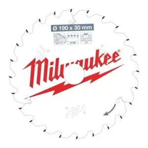 MILWAUKEE WOOD SAW BLADE 190X30 Z24