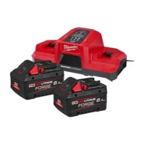 MILWAUKEE FORGE8AH POWER PACK 2 BATTERIES + DUAL CHARGER