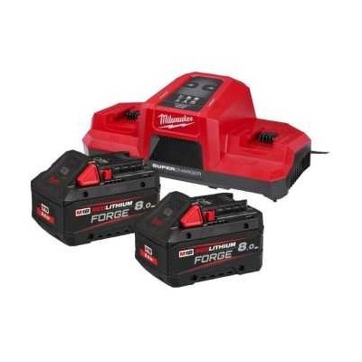 PACCO ENERGIA MILWAUKEE 2 BATT FORGE8AH + CARICA DOPPIO