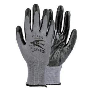 COFRA CLING NITRILE GLOVES SIZE 10 BLACK/GREY