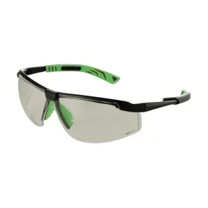 UNIVET MOD 5X8 SAFETY GLASSES GUNMETAL/GREEN LENS CLEAR