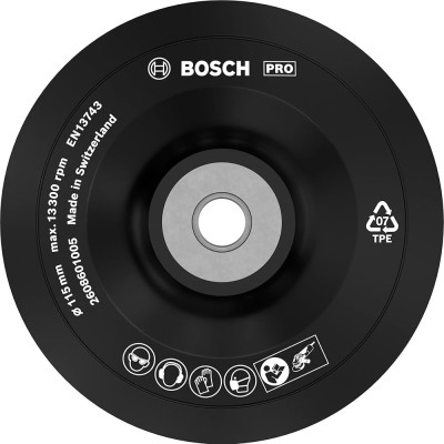 PLATORELLO 115 BOSCH  FLANGIA M14 SENZA VELCRO