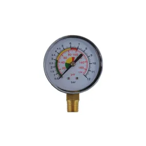 PRESSURE GAUGE D.63 RADIAL CONNECTION 1/4 FOR INFLATION GUNS
