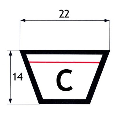 CINGHIA TRAPEZOIDALE SEZIONE "C" DA 43 A 99
