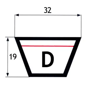 V-BELT SECTION "D" FROM 110 TO 285