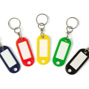 PLASTIC TAG + SWIVEL KEY RING