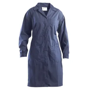 WOMEN'S BLUE WORK COAT SIZE S POLYESTER/COTTON 65/35%