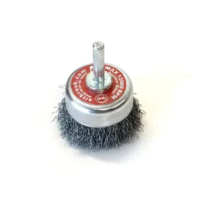 CUP BRUSH D.50-75 WITH SHANK/STAINLESS STEEL