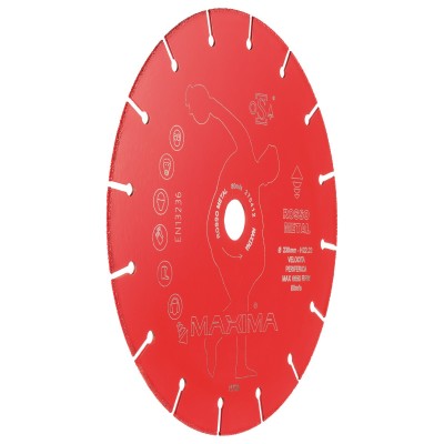 DISCO DIAMANTATO PER IL TAGLIO METALLI ROSSO METAL D.115-230 FORO 22