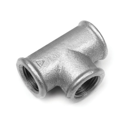 TEE ZINCATO FILETTATO GAS BSP — 10 MISURE, DA 1/2" A 2"