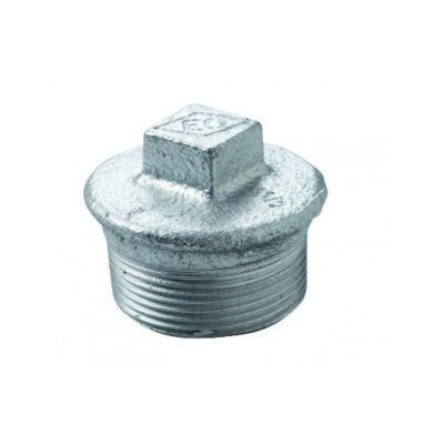 TAPPO ZINCATO MASCHIO FILETTATO GAS BSP — 10 MISURE, DA 1/2" A 2"