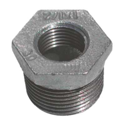 RIDUZIONE ZINCATA MASCHIO-FEMMINA GAS BSP — 30 MISURE, DA 1/2" A 2"