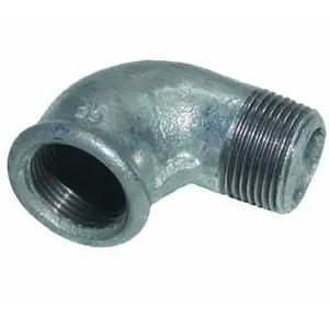 GALVANISED MALE-FEMALE 90° ELBOW BSP — 9 SIZES, FROM 1/2" TO 2"