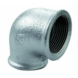GALVANISED 90° ELBOW BSP THREADED — 10 SIZES, FROM 1/2" TO 2"