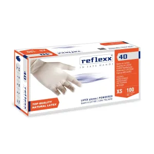 LATEX GLOVES SIZE S 100PCS WITH POWDER
