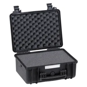 WATERTIGHT CASE BLACK 380X270X180 WITH SPONGE