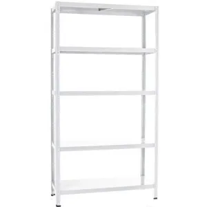METAL SHELVING UNIT 5 SHELVES 40X100X185 COLOUR WHITE
