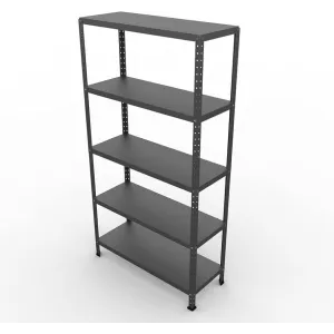 METAL SHELVING UNIT 5 SHELVES 40X100X185 COLOUR BROWN