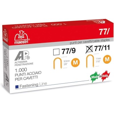 PUNTI METALLICI SERIE 77 ROMEO MAESTRI — 1000 PZ, MISURE 77/9 E 77/11