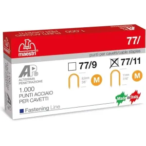 SERIES 77 STAPLES ROMEO MAESTRI — 1000 PCS, SIZES 77/9 AND 77/11