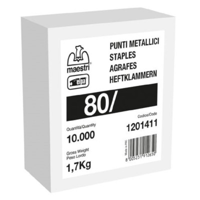 PUNTI METALLICI SERIE 80 ROMEO MAESTRI — 10.000 PZ, 6 MISURE DA 8 A 18MM