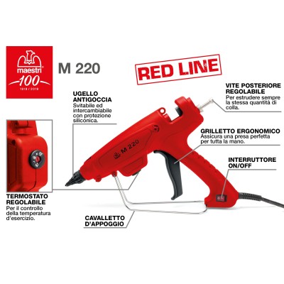PISTOLA TERMOCOLLANTE ROMEO MAESTRI M220 — 210W, STICK 12MM