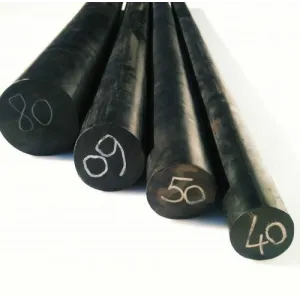 MACHINABLE ROUND BLACK RUBBER 70 SHORE — 8 DIAMETERS, FROM D.20 TO D.100MM