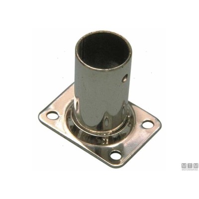 BASE RETTANGOLARE INOX 90° PER CORRIMANO — TUBO 22/25MM