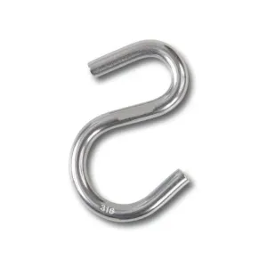 STAINLESS STEEL AISI 316 L-HOOK — 5 SIZES, FROM 3X30 TO 5X60MM